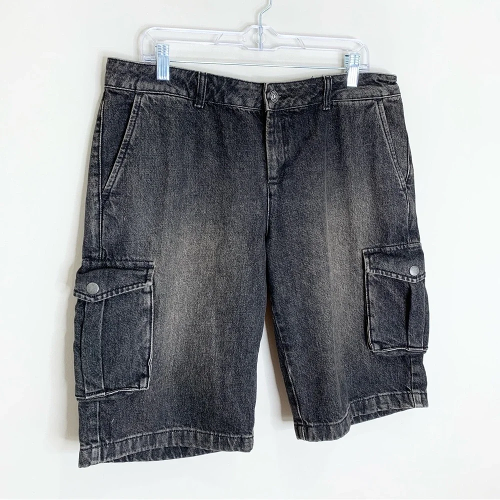 Miaou Dune Denim Cargo Shorts (Sz L) Low Rise Ochre Brown - Picture 6 of 16
